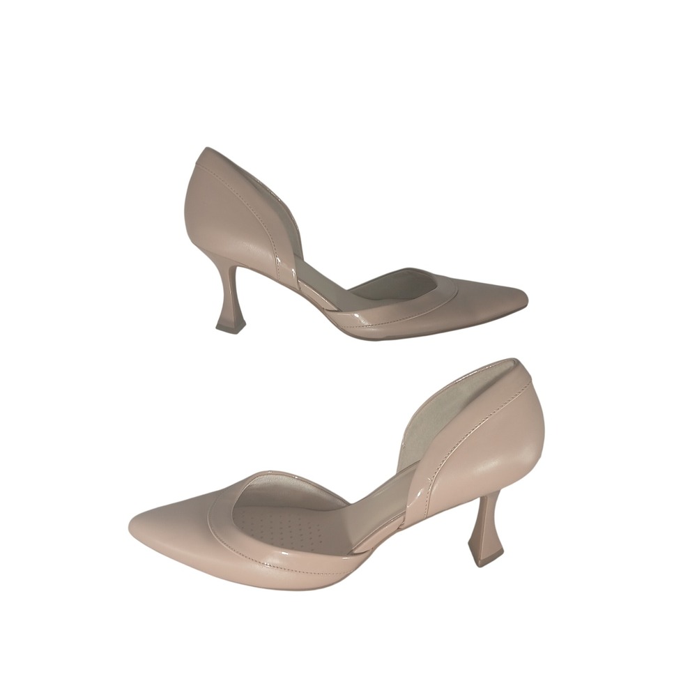 Jenn Ardor d'Orsay Pumps 9.5 Nude Pointed Toe Architectural Flare‎ Heel Office